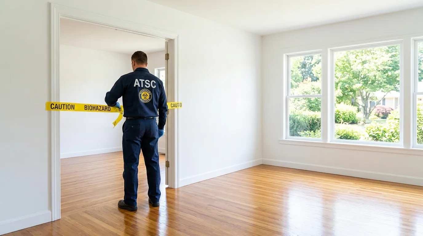 Certified biohazard cleanup crew performing Crime Scene Cleanup in Myrtle Grove